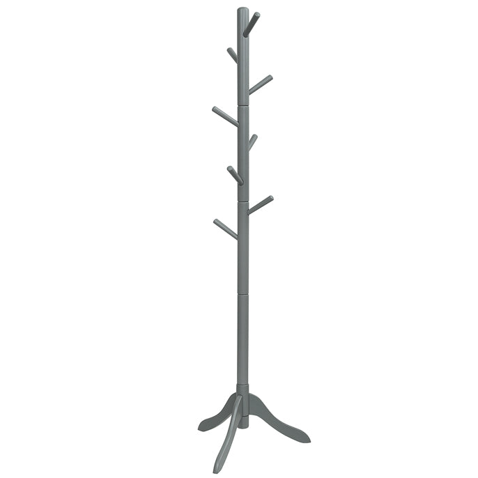 Coat Rack Freestanding, Wooden Entryway Coat Tree Hanger with 8 Hooks and 4 Sections
