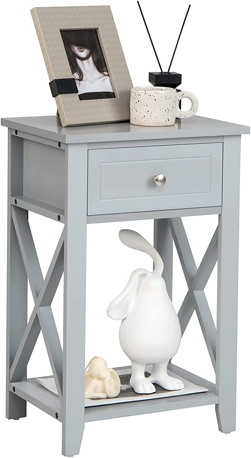 Goflame Modern X-Design Nightstand