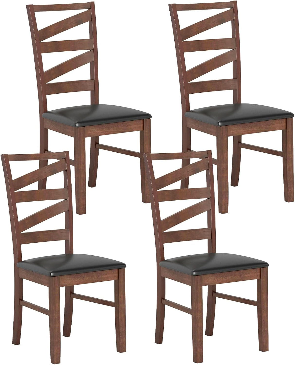 Goflame Wooden Dining Chairs Set of 2/4 Farmhouse Kitchen Chairs with Rubber Wood Legs
