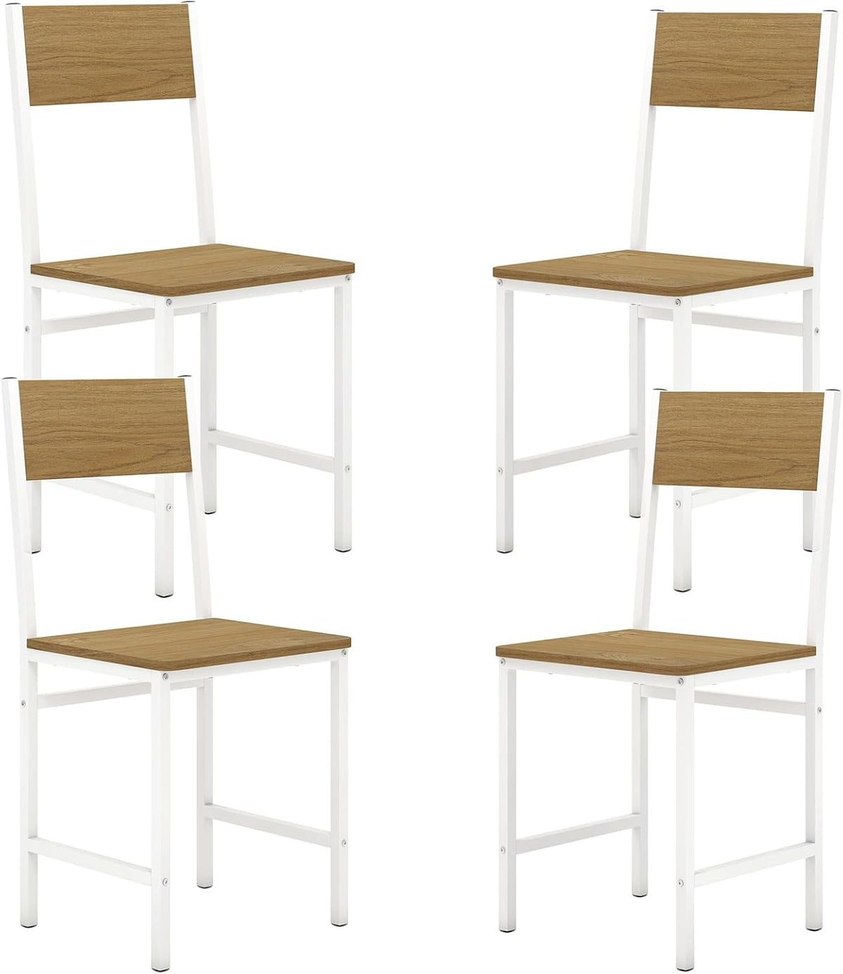 Goflame Dining Chairs Set, Industrial Kitchen Chairs with Metal Legs, Slanted Back