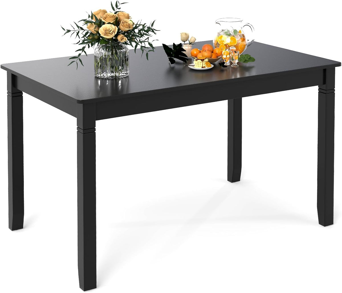 Goflame Dining Table for 4 People, 48” x 29” Kitchen Table with Wood Legs, Rectangular Dinner Table for Small Space