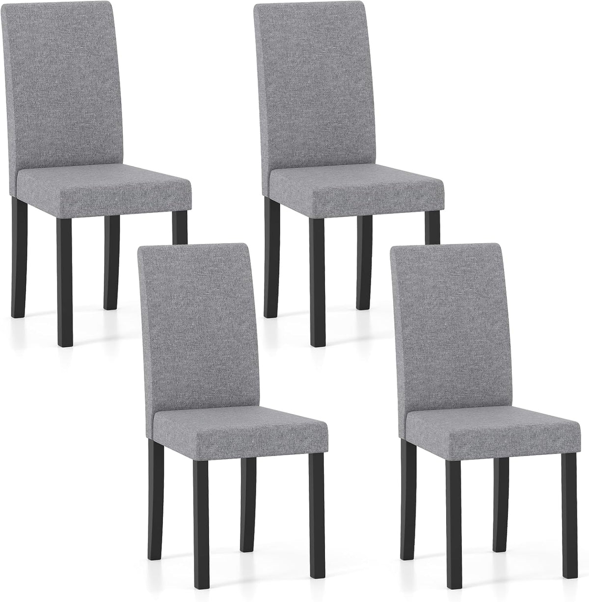 Goflame Upholstered Dining Chair Set of 2/4 Mid Century Modern Fabric Kitchen Chairs with Thick Padded Seat