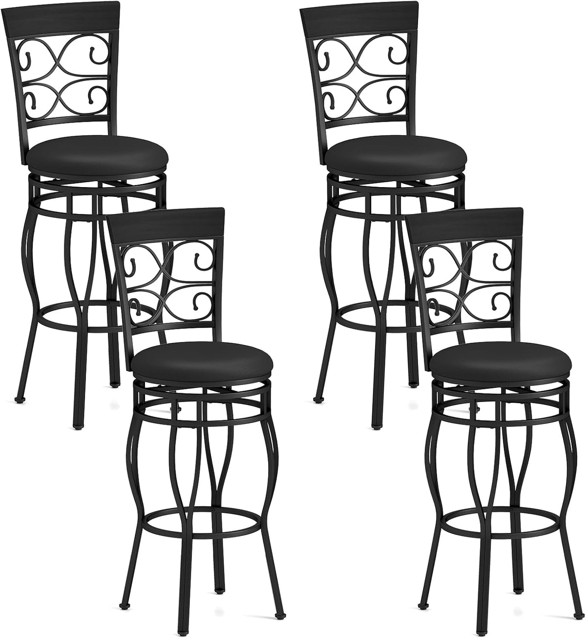Goflame Bar Stools Set of 2/4, 360 Degree Swivel, 30" Counter Height Bar Stools