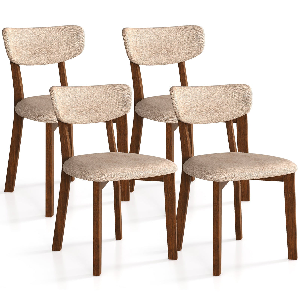 Goflame Wood Dining Chairs Set of 2, Farmhouse Wooden Dining Room Chair with Cushion Seat