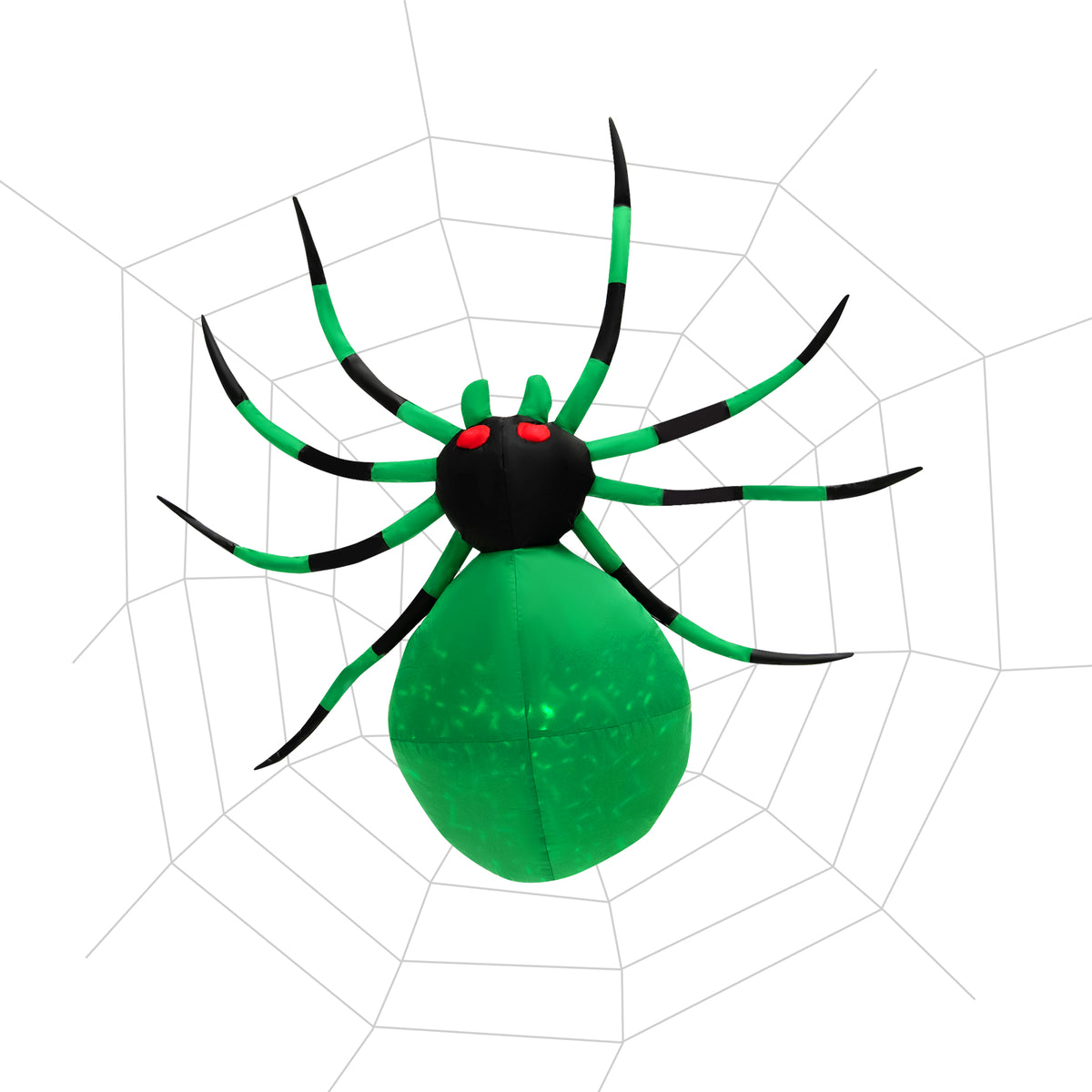 Halloween Inflatable Spider with Web, 5FT Blow Up Yard Decoration with Colorful Magic Light