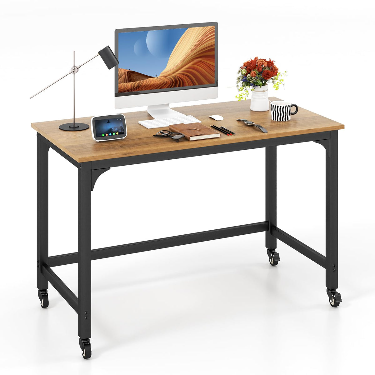 Goflame 48" Rolling Computer Desk