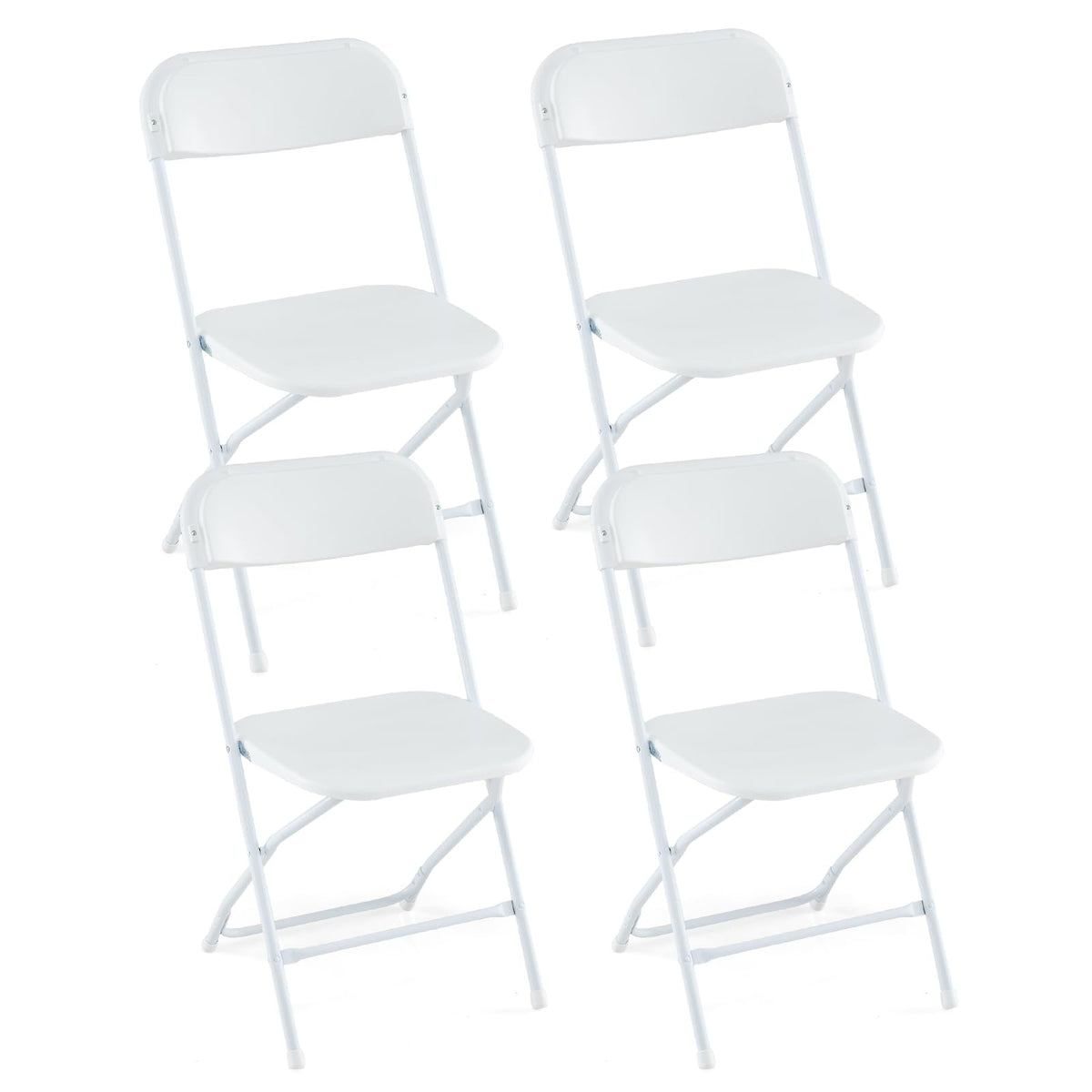Goflame Folding Chair with Plastic Seat & Back, Heavy-Duty Metal Frame
