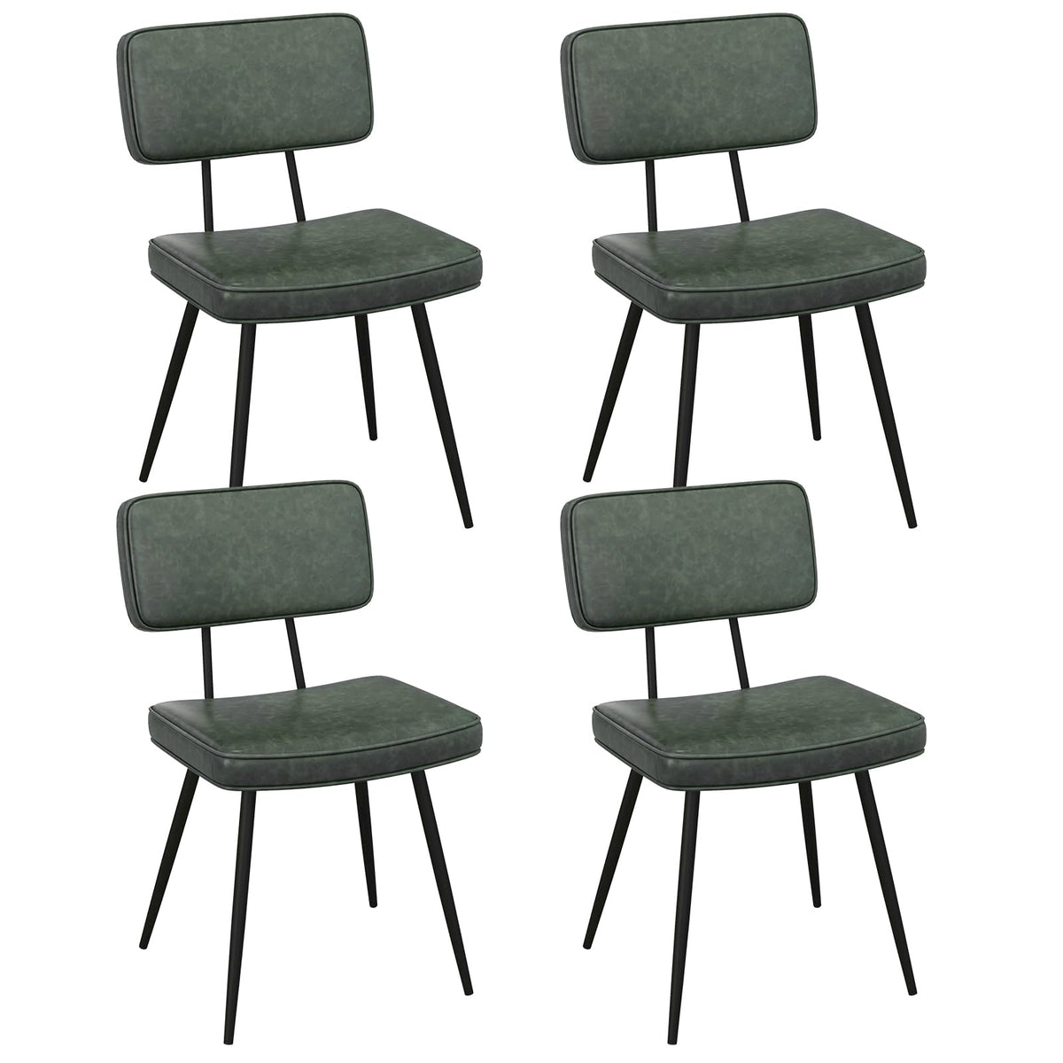 Goflame PU Leather Dining Chairs Set of 2/4, Upholstered Kitchen Chairs w/Padded Backrest & Seat, Metal Legs