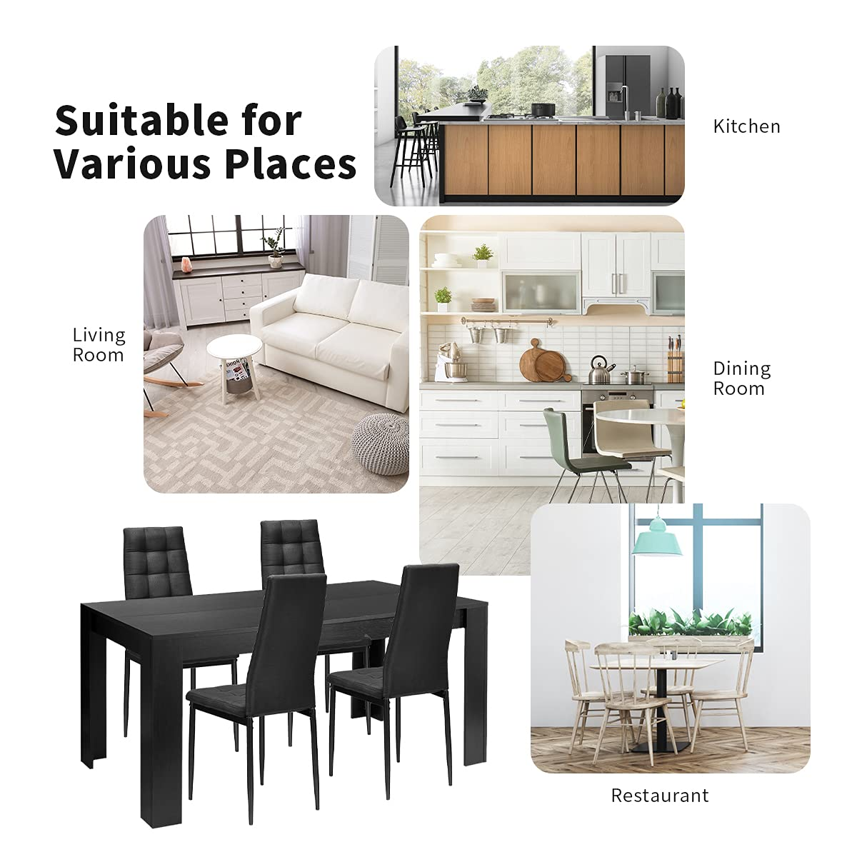 Goflame 5 Piece Dining Table Set