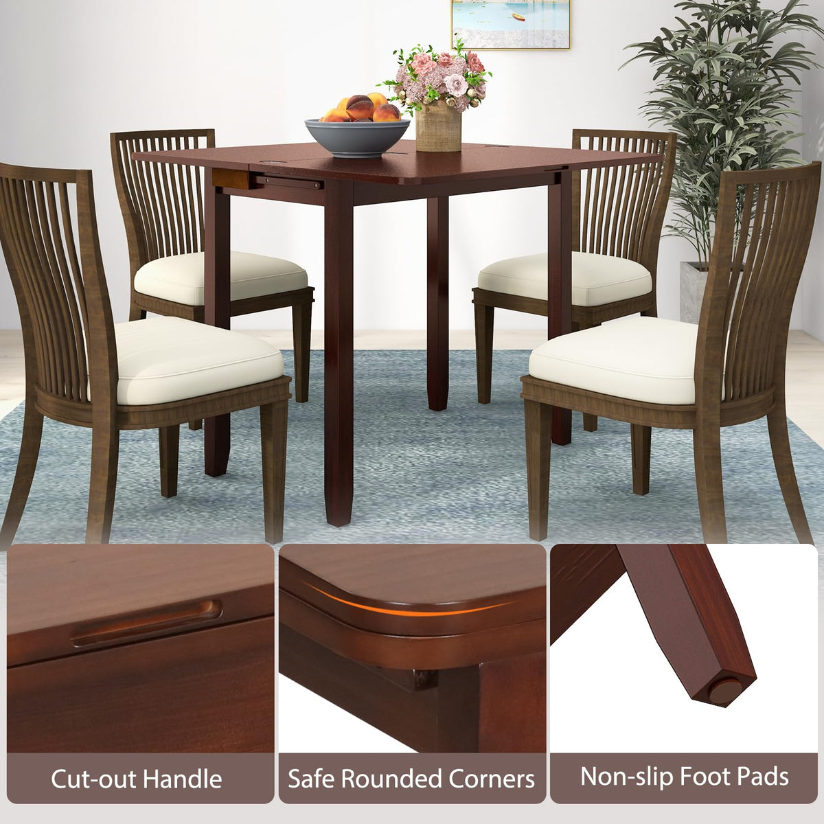 Goflame Folding Dining Table for 4