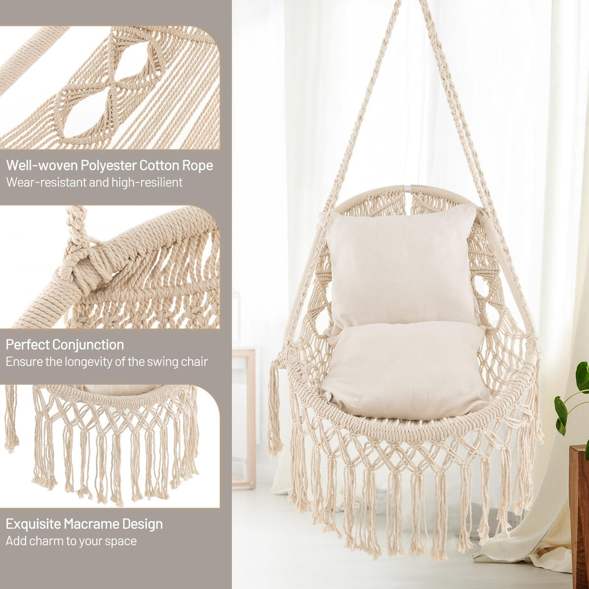 Goflame Macrame Swing Chair