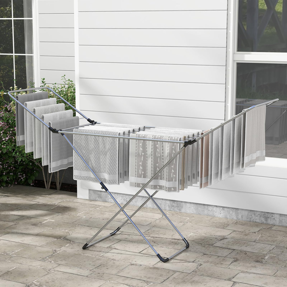 Goflame Clothes Drying Rack, Foldable Laundry Drying Rack w/Aluminum Frame