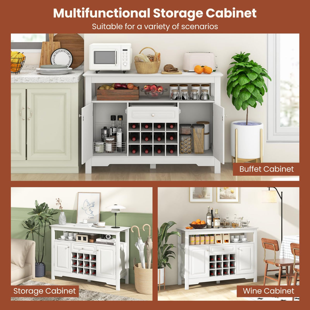 Goflame Bar Cabinet with Storage