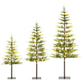 GOFLAME Set of 3 Pre-lit Christmas Tree | Christmas Tree Set 3Ft 4Ft 5Ft