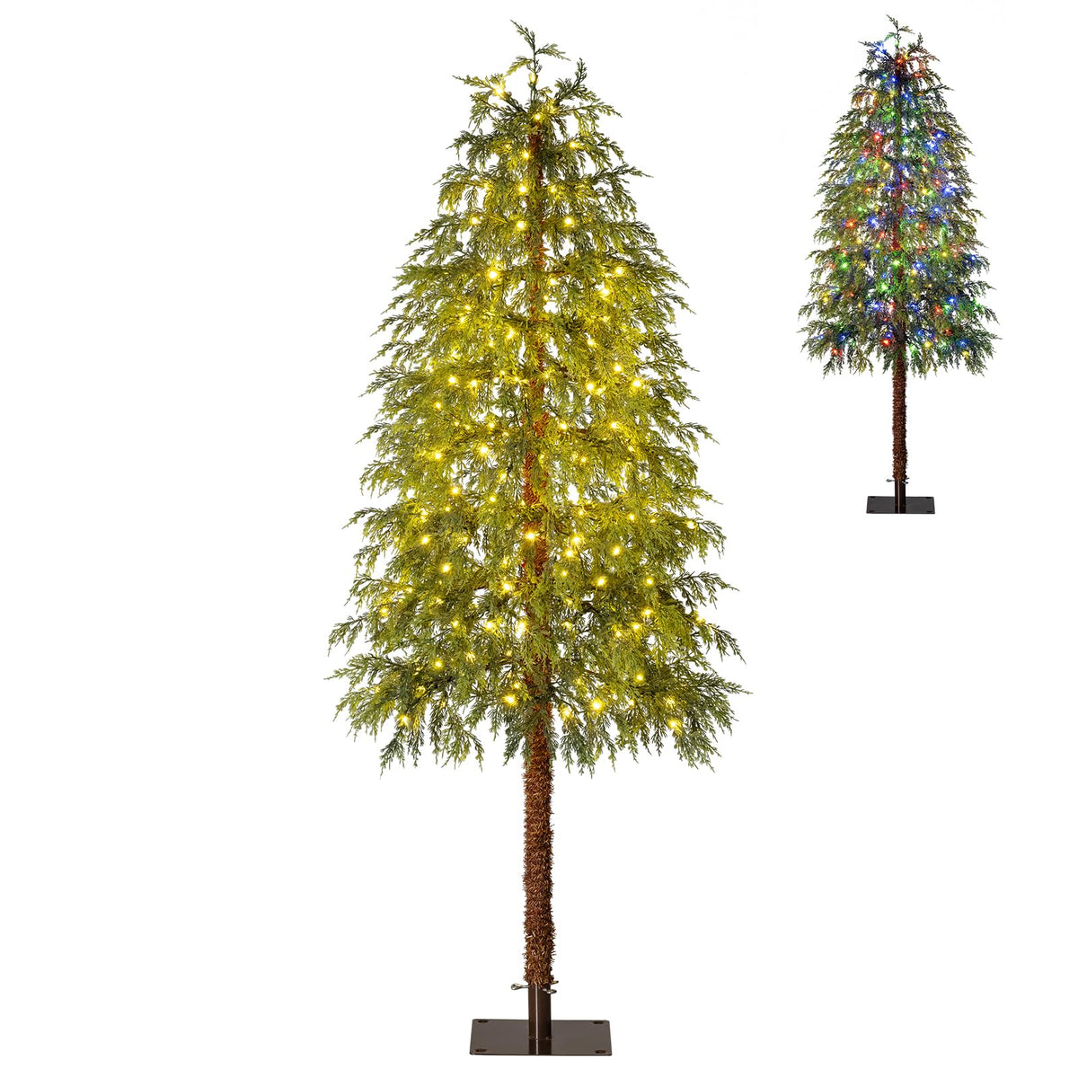 GOFLAME 6FT Pre-lit Artificial Christmas Tree Seasonal Cypress Tree