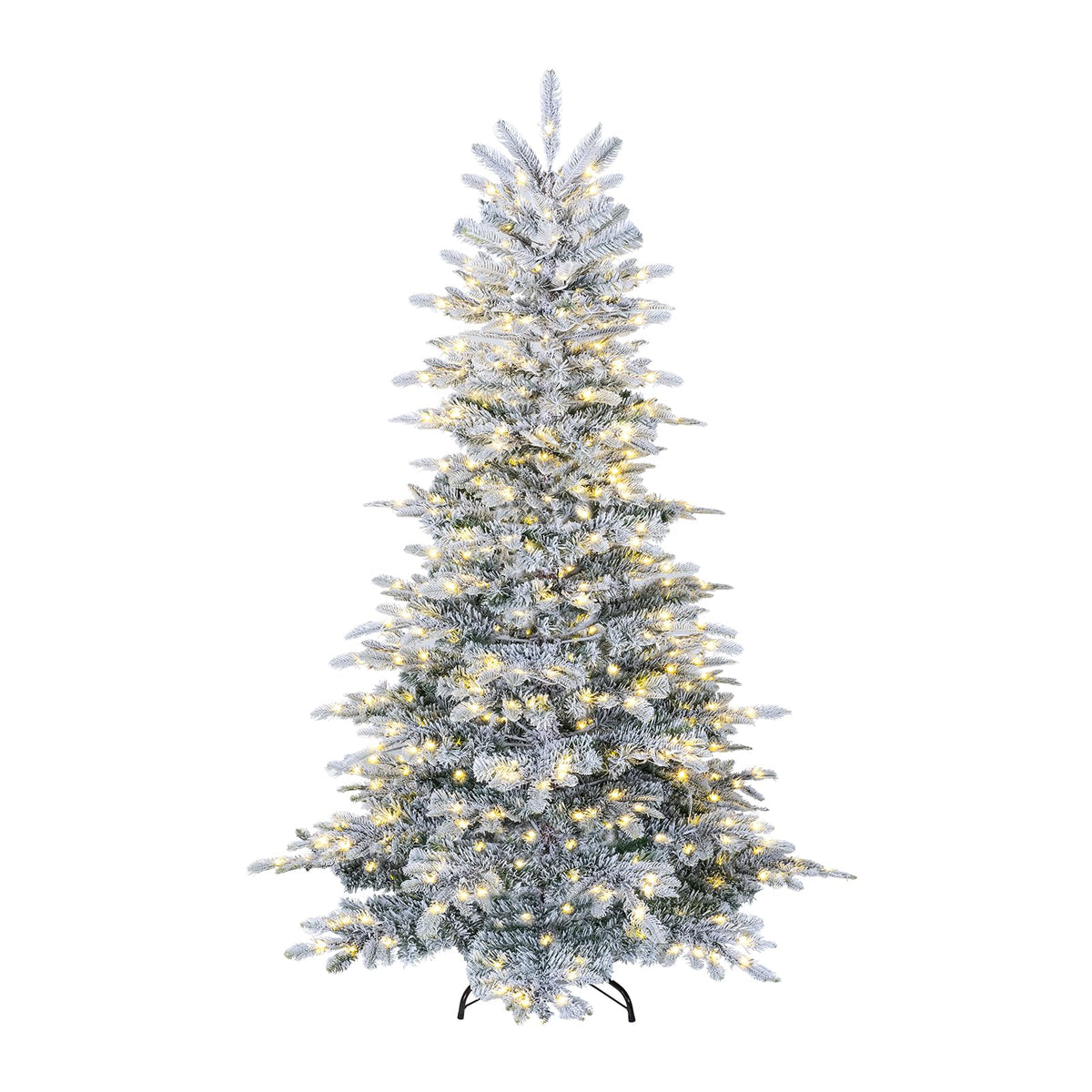 GOFLAME 6FT/7FT Pre-lit Christmas Tree | Snow Flocked Artificial Xmas Tree