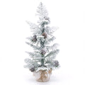GOFLAME 3FT Snow Flocked Tabletop Christmas Tree | Artificial Mini Xmas Tree
