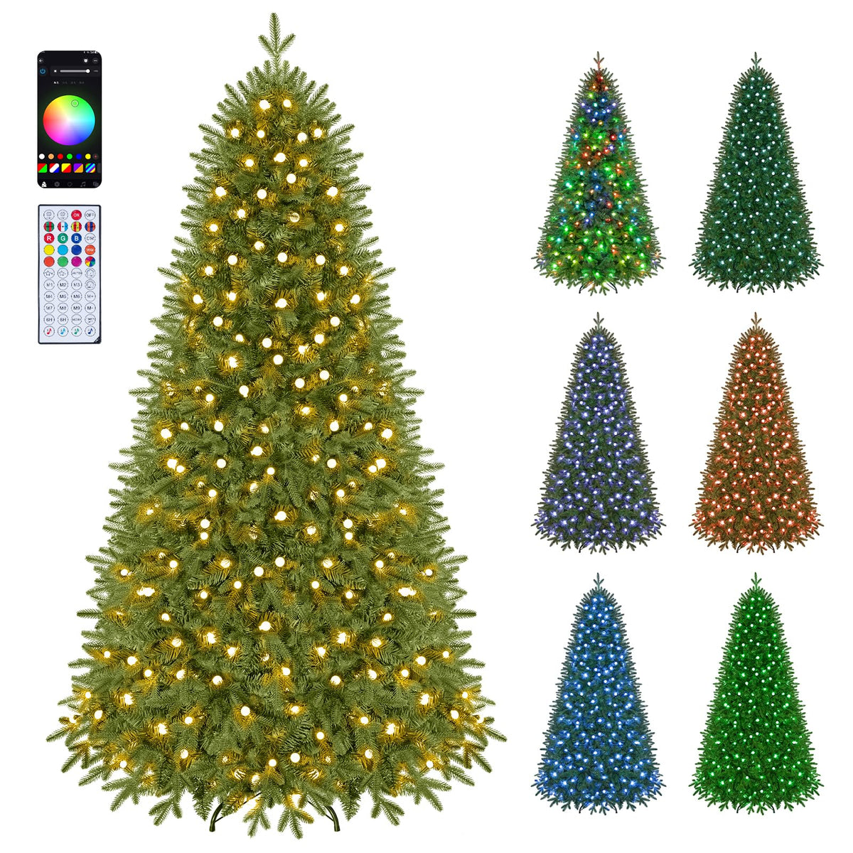 GOFLAME 6.3FT Pre-Lit Christmas Tree with Remote APP Control Timer