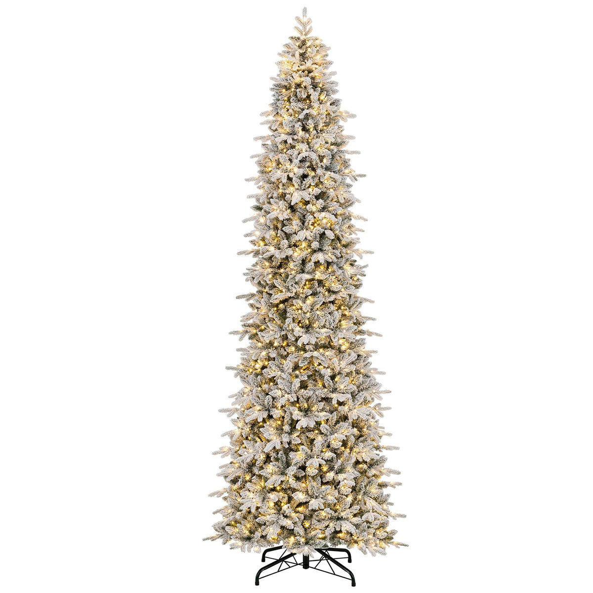 GOFLAME 12FT Pre-lit Christmas Tree | Snow Flocked Artificial Xmas Tree