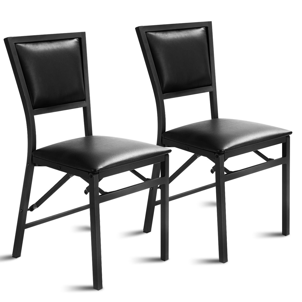 Metal Folding Chair Dining Chairs Home Restaurant Furniture - Goflame