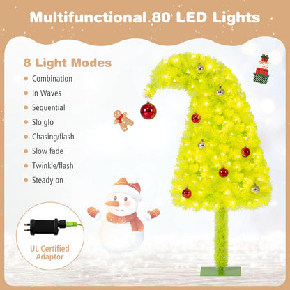 GOFLAME 3FT Pre-lit Whimsical Christmas Tree | Bendable Artificial Xmas Tree