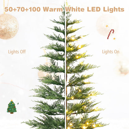 GOFLAME Set of 3 Pre-lit Christmas Tree | Christmas Tree Set 3Ft 4Ft 5Ft