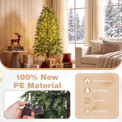 GOFLAME 6FT Pre-lit Artificial Christmas Tree Seasonal Cypress Tree