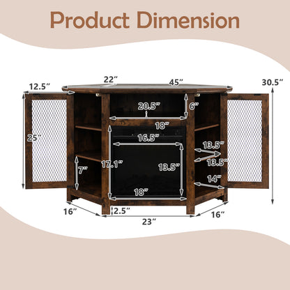 Corner Fireplace TV Stand with LED Lights for TVs up to 50”, Modern Entertainment Center with Electric Fireplace