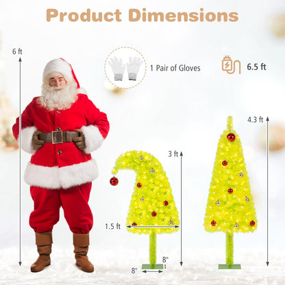 GOFLAME 3FT Pre-lit Whimsical Christmas Tree | Bendable Artificial Xmas Tree
