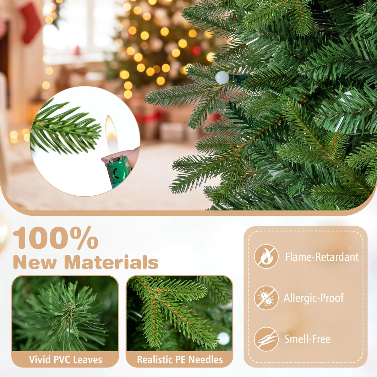 GOFLAME 6.3FT Pre-Lit Christmas Tree with Remote APP Control Timer