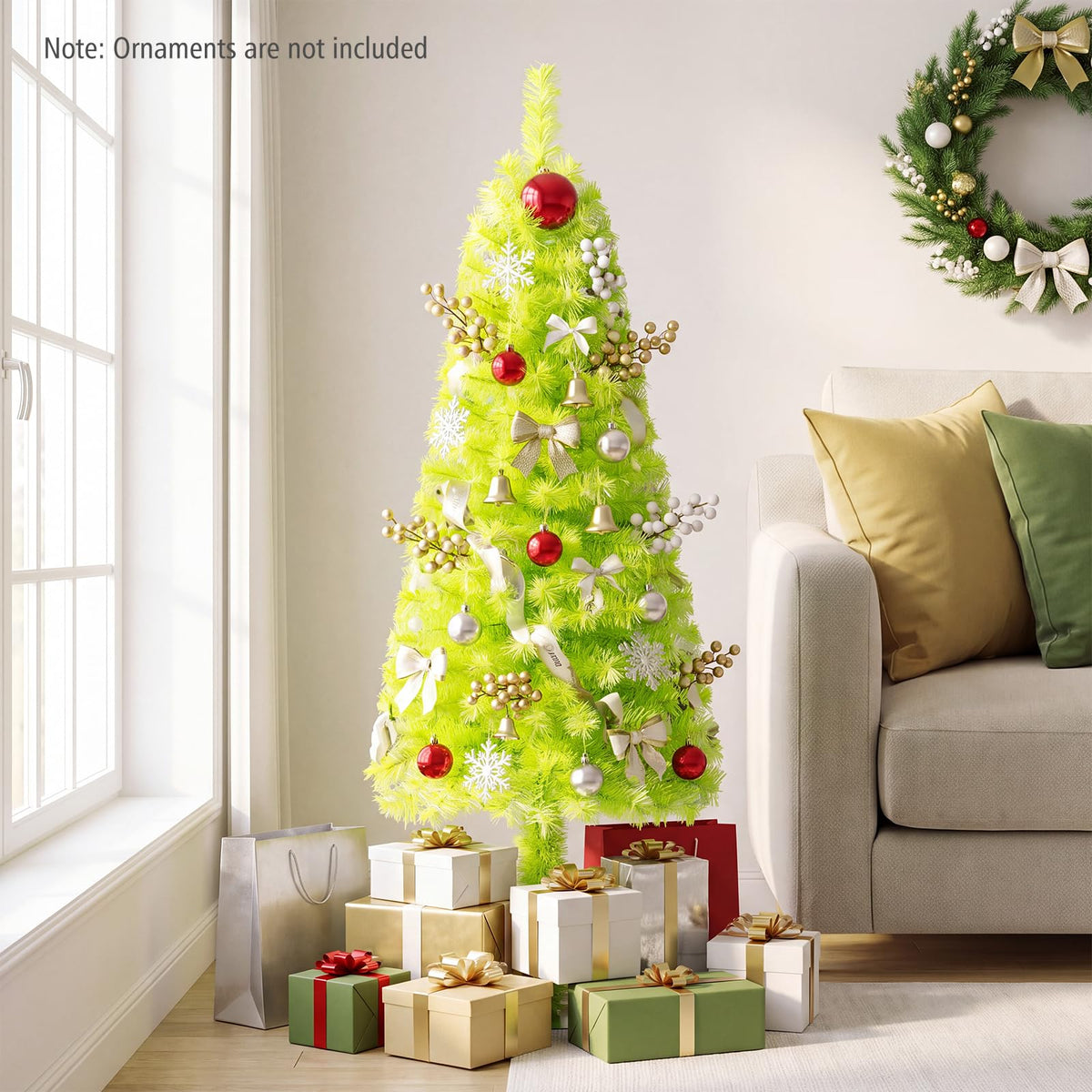 GOFLAME 3FT Pre-lit Whimsical Christmas Tree | Bendable Artificial Xmas Tree