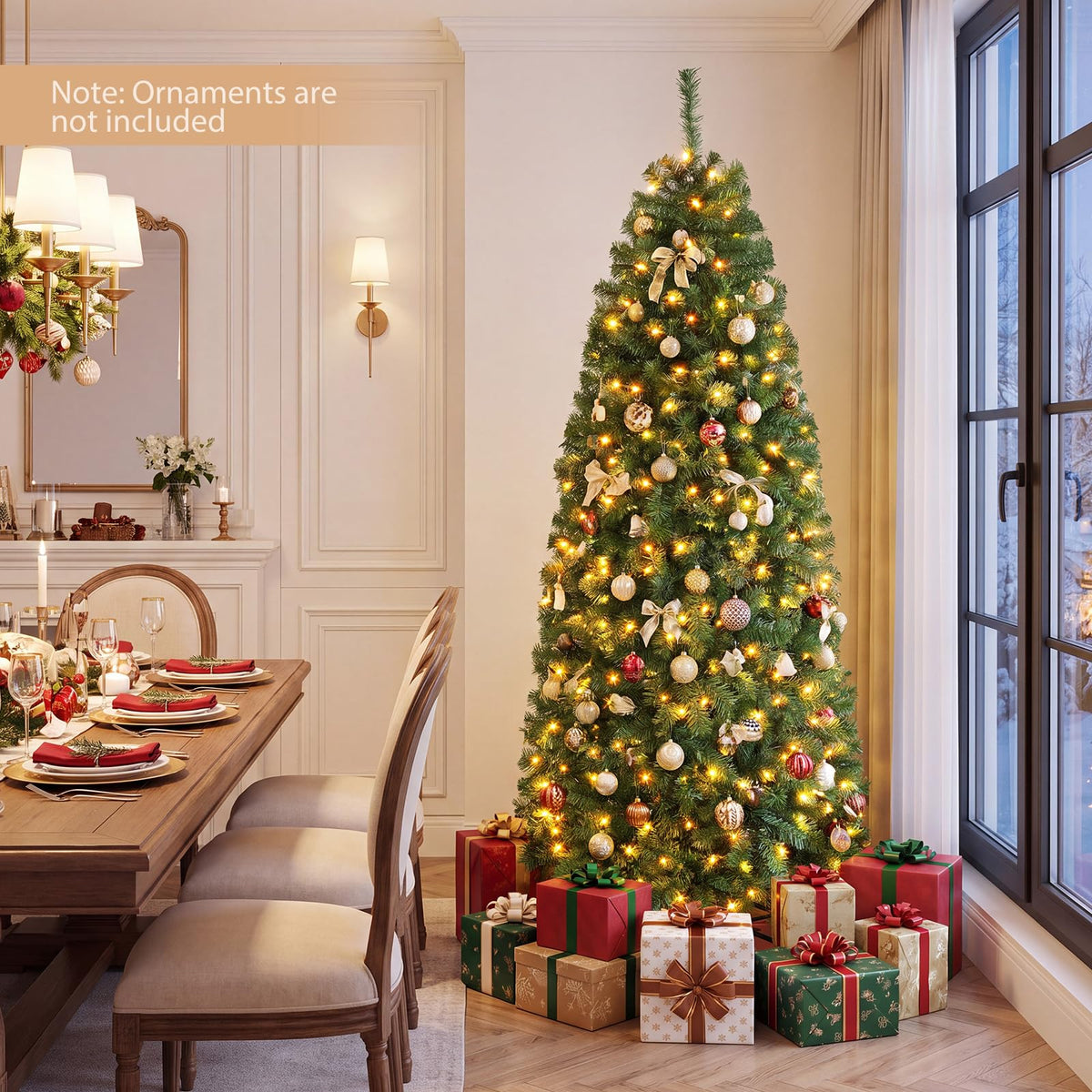 GOFLAME 6.3FT/7.5FT Pre-lit Pencil Christmas Tree with Remote & APP Control