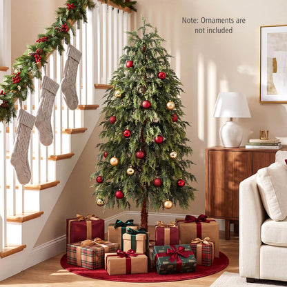 GOFLAME 6FT Pre-lit Artificial Christmas Tree Seasonal Cypress Tree
