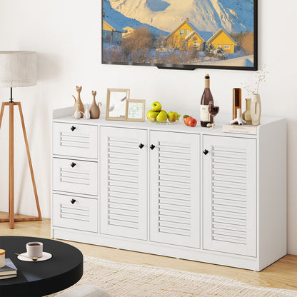 63” Buffet Cabinet with Storage, Large Sideboard with 3 Doors & 3 Drawers