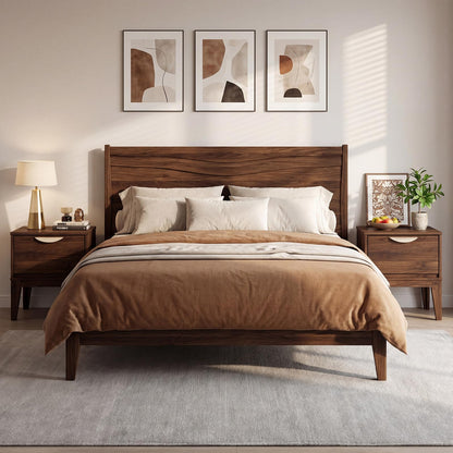 Goflame Mid Century Modern Night Stand with Storage for Small Spaces Bedroom