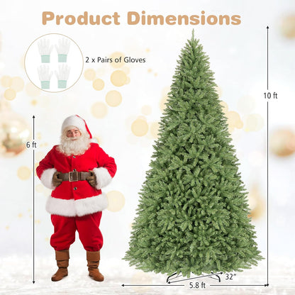 GOFLAME Artificial Christmas Tree with Folding Metal Stand Green