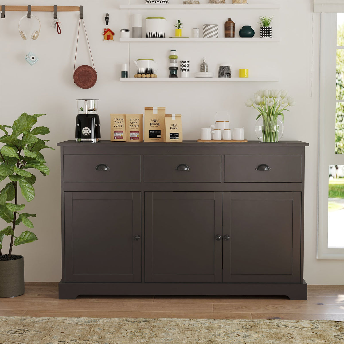 Goflame Sideboard Buffet Server Storage Cabinet Console Table