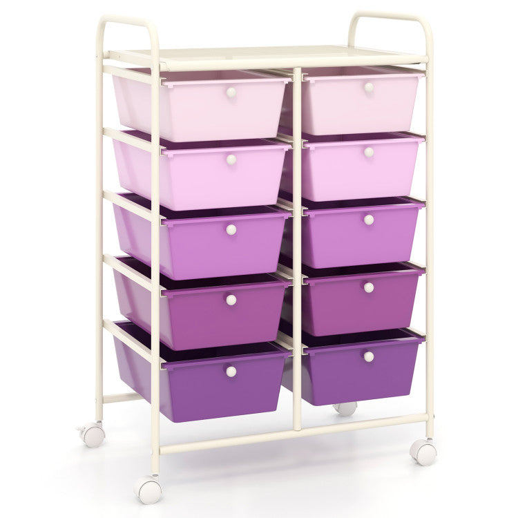 Goflame 10 Drawers Rolling Cart, Classroom Organizers