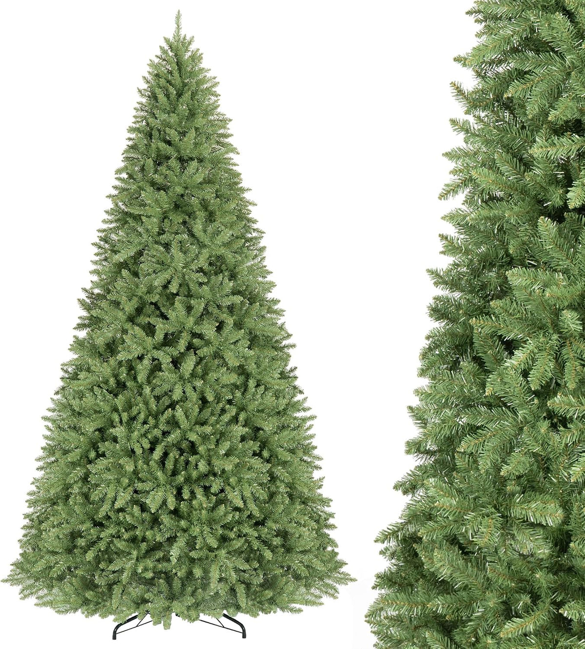 GOFLAME Artificial Christmas Tree with Folding Metal Stand Green
