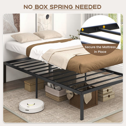 14” Twin Size Bed Frame, Metal Platform Bed Frame with Heavy Duty Steel Slat Support