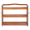 Goflame 3-Tier Wood Shoe Rack 4 Metal Side Hangers, 29"L x10.5"Wx 24.5"H