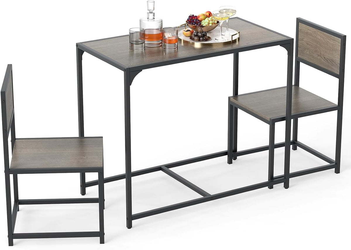 Goflame 3-Piece Dining Table Set for 2 Small Industrial Kitchen Table with 2 Chairs