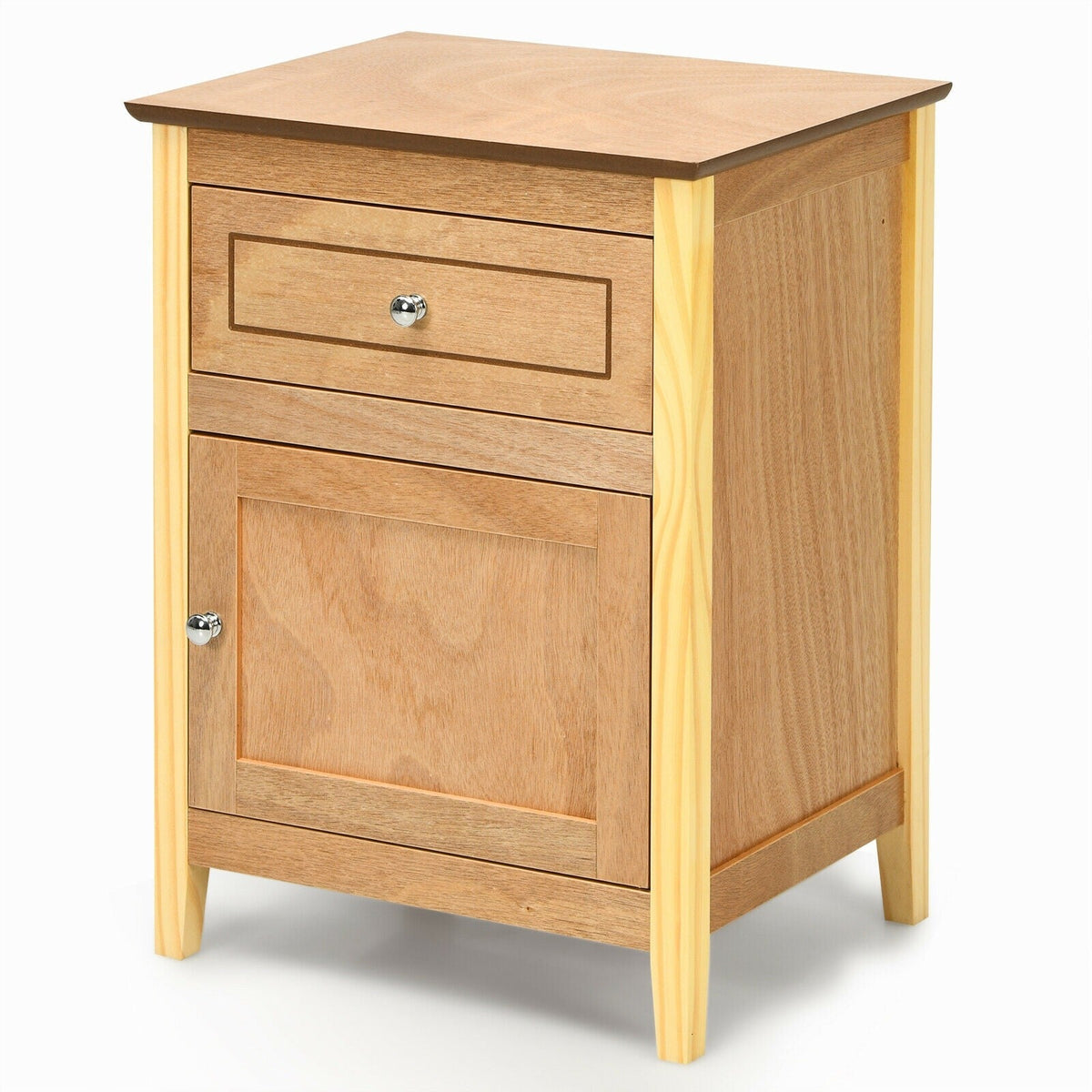 Wooden End Table W/Shelf - Goflame