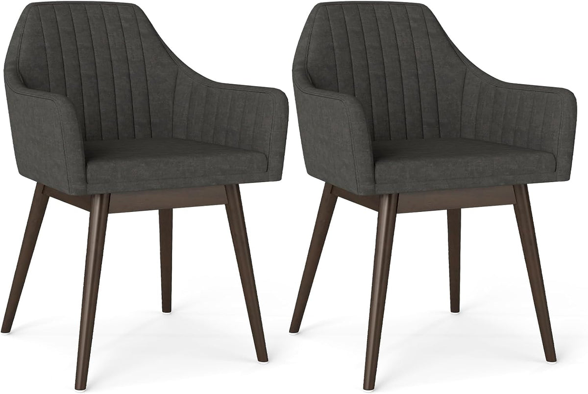Goflame Upholstered Dining Chairs Set of 2/4 Mid Century Kitchen Chairs with Wrap-Around Backrest