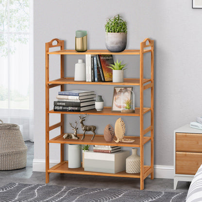Bamboo Shoe Rack 5 Tier, Freestanding Shoe Rack - Goflameus