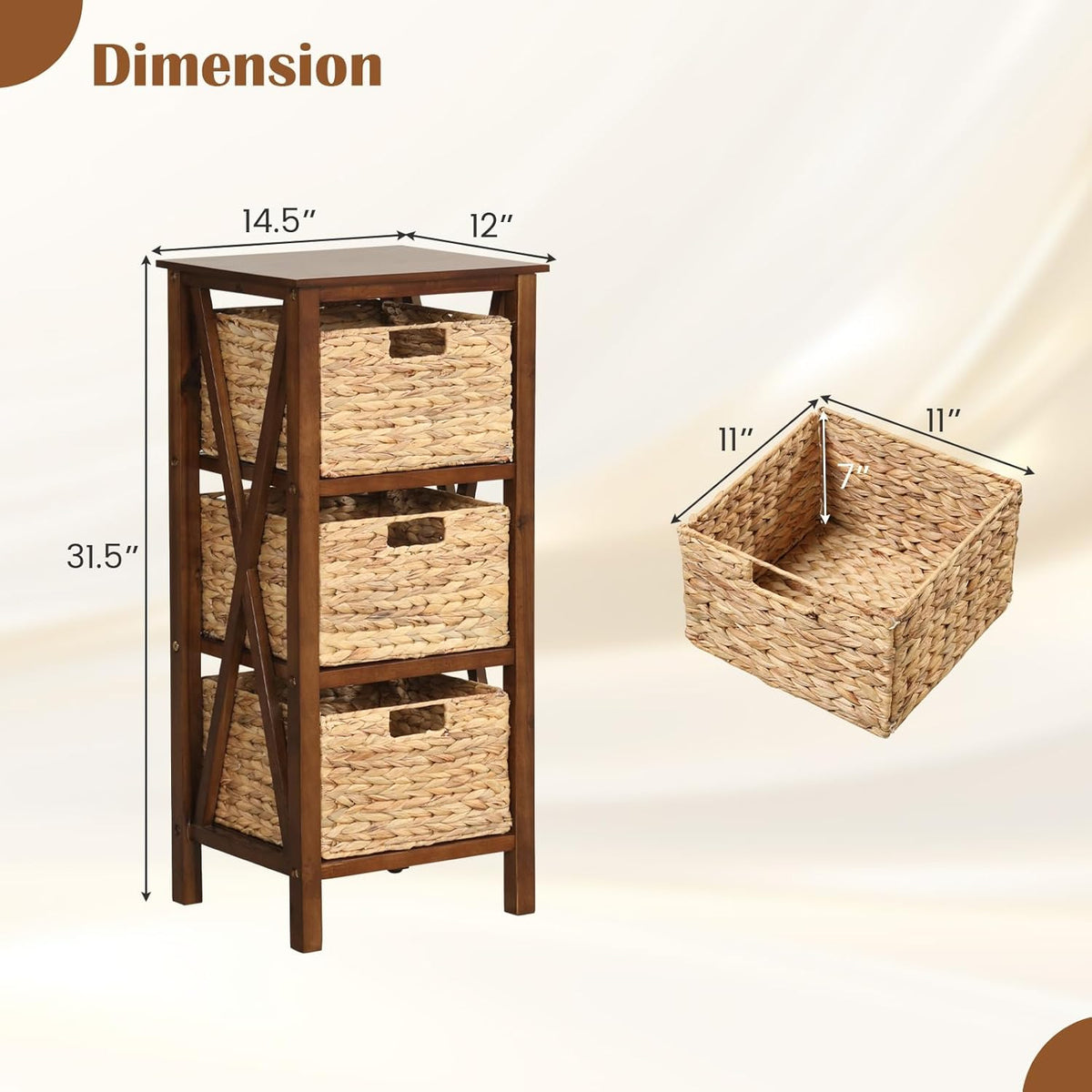 Goflame Wooden X-Design Side Table End Table
