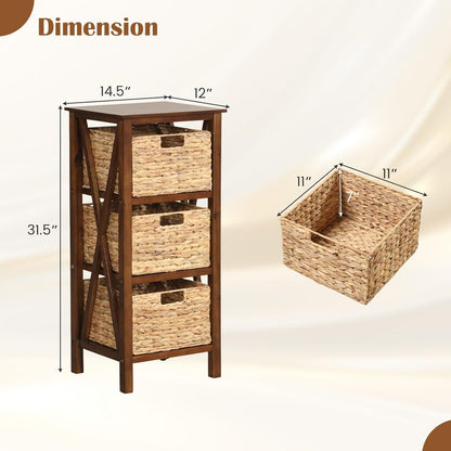 Goflame Wooden X-Design Side Table End Table
