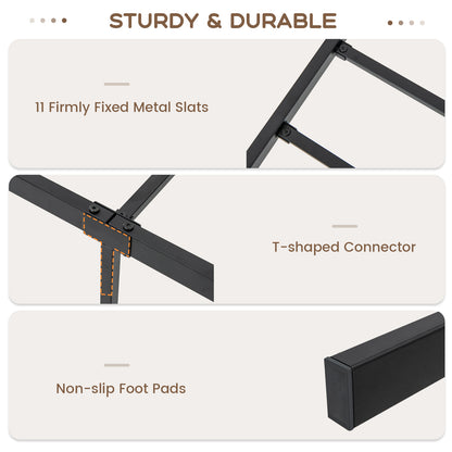 14” Twin Size Bed Frame, Metal Platform Bed Frame with Heavy Duty Steel Slat Support