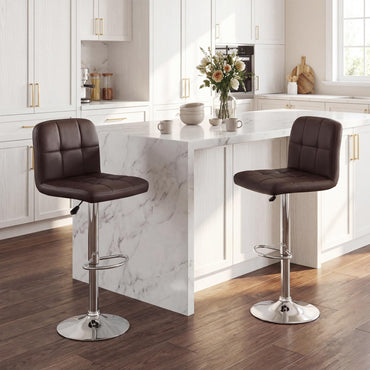Goflame Height Adjustable Bar Chairs with Back & Footrest Set of 2/4