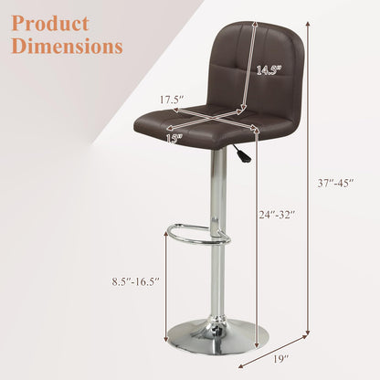 Goflame Height Adjustable Bar Chairs with Back & Footrest Set of 2/4